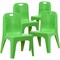 Emma and Oliver 4 Pack Plastic Stack School Chair with Carrying Handle and 11" Seat Height